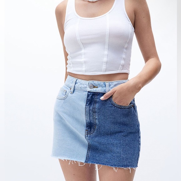 PacSun Dresses & Skirts - Pacsun Distressed Panel Ultra High Waisted Denim Mini Skirt Size XS